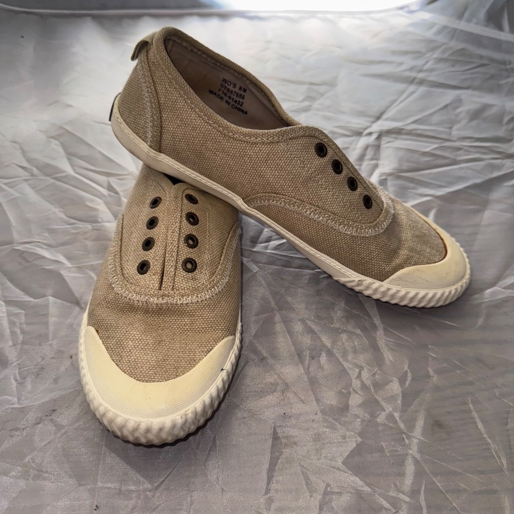 Sperry Paul Sperry Deck Dock Loafer Canvas Beige STS97656 Womens 8